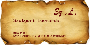 Szotyori Leonarda névjegykártya